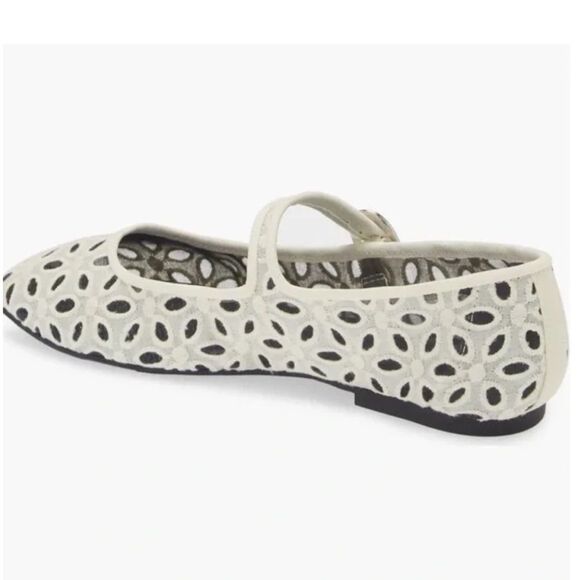 Acinda White and Black Floral Mary Jane Flats - Picture 12 of 16